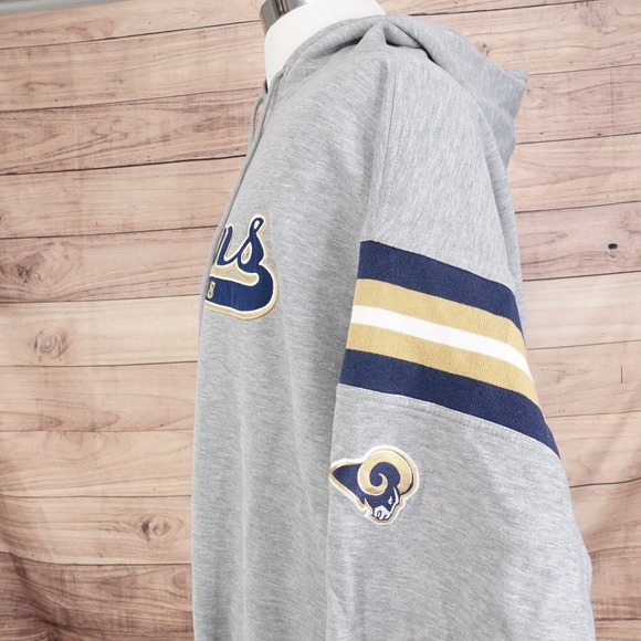 VINTAGE ST LOUIS RAMS LOGO GREY PULLOVER HOODIE MENS SIZE XXL 2XL LEE SPORT - Picture 5 of 8